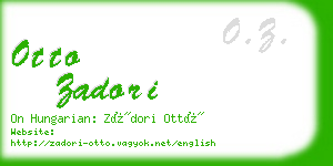 otto zadori business card